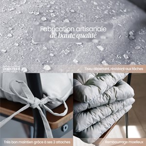 Lot 4 galettes capitonnées pour chaise