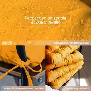 Lot 4 galettes capitonnées pour chaise