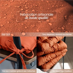 Lot 4 galettes capitonnées pour chaise