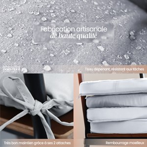 Lot 4 galettes déhoussables pour chaise