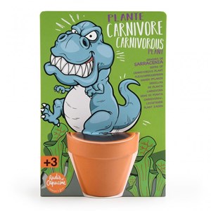 Carte nature - t-rex - plante carnivore