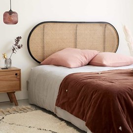 Tête de lit en rotin et cannage