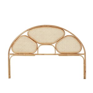 Tête de lit 3 panneaux cannage et rotin