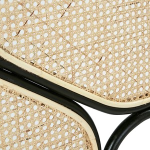 Tête lit en cannage rotin noir