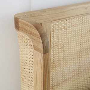 Tête de lit en rotin et mindi massif