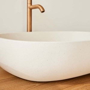Vasque ovale en béton beige
