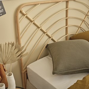 Tête de lit bohème en rotin 160 cm