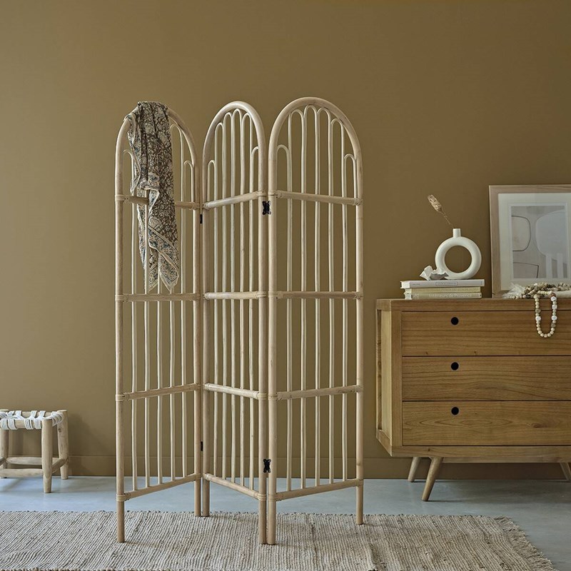 Paravent bohème en rotin