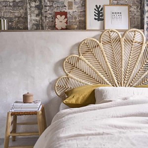 Tête de lit bohème en rotin 140 cm