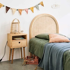 Tête de lit en rotin et cannage 90 cm