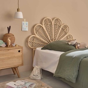 Tête de lit bohème en rotin 90 cm