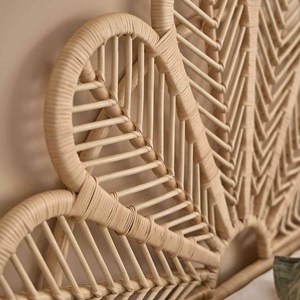 Tête de lit bohème en rotin 90 cm