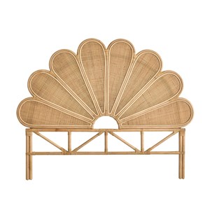 Tête de lit bohème en rotin et cannage