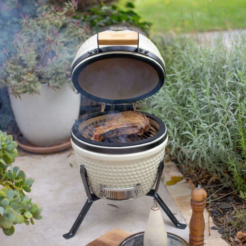Livoo - Barbecue céramique kamado champagne