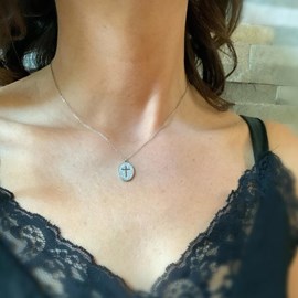Collier cruzi – argenté et blanc