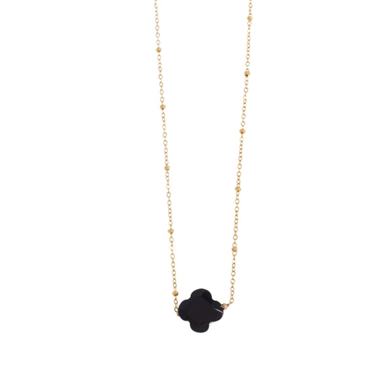 Collier trebol – agate noire