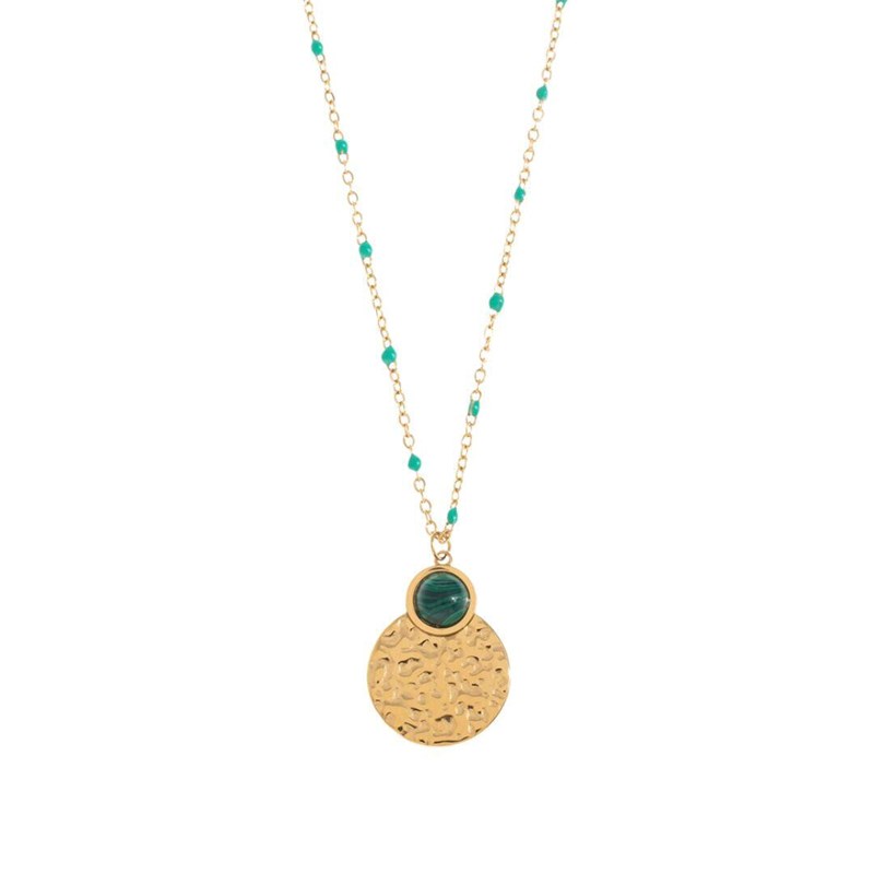Collier martelado – malachite