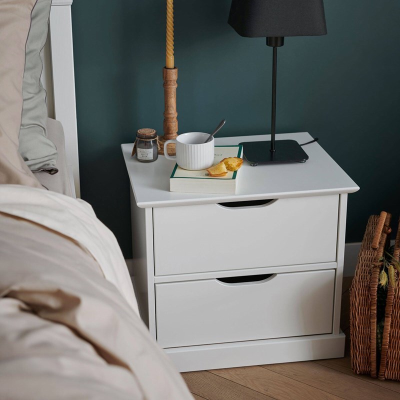 Table de chevet 2 tirois bois massif théa