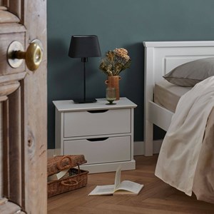 Table de chevet 2 tirois bois massif théa