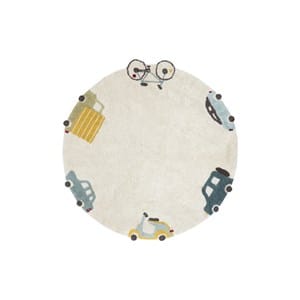 Tapis lavable en coton roues 140x140 cm