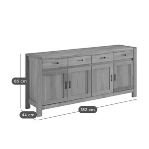 Buffet 4 portes 4 tiroirs luminescence