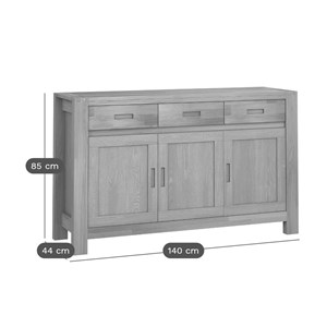 Buffet 3 portes 3 tiroirs luminescence