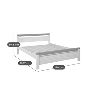 Lit avec rangements en option bois massif tiaré 140 x 200 cm