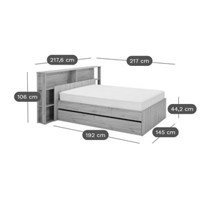 Lit rangement nature 140 x 190 cm