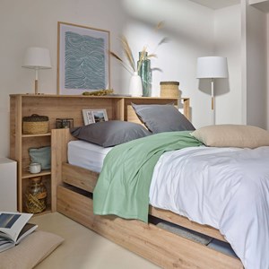 Lit rangement nature 140 x 190 cm