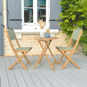Ensemble repas en bois safari vert kaki
