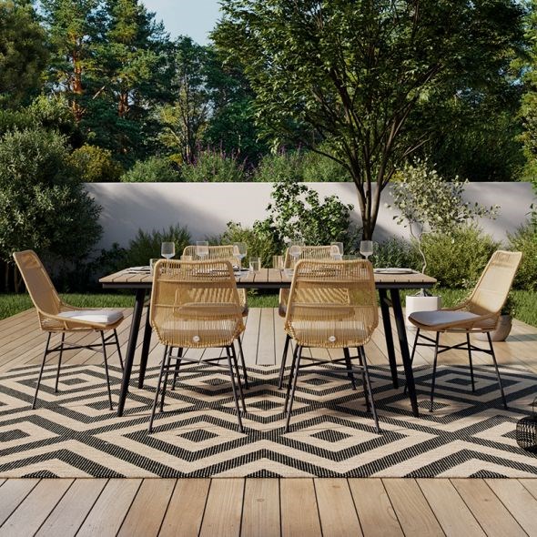 Beau Rivage - Lot de 4 chaises de jardin en vinita