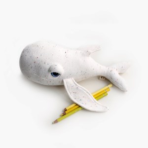 Peluche - mini baleine albino