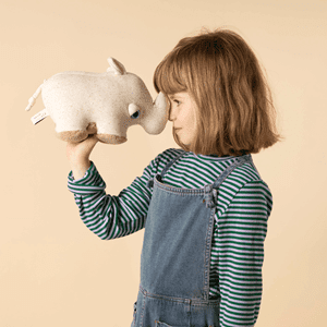 Peluche - mini rhino albino