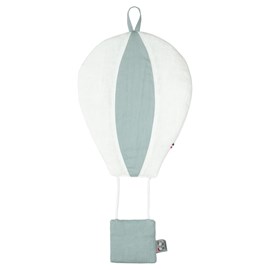 Montgolfière murale déco en lin vert