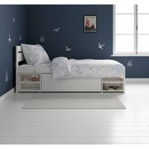 Lit rangement enfant bois massif tara blanc