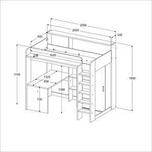 Lit mezzanine pierrick