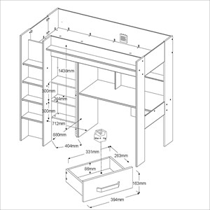Lit mezzanine pacôme