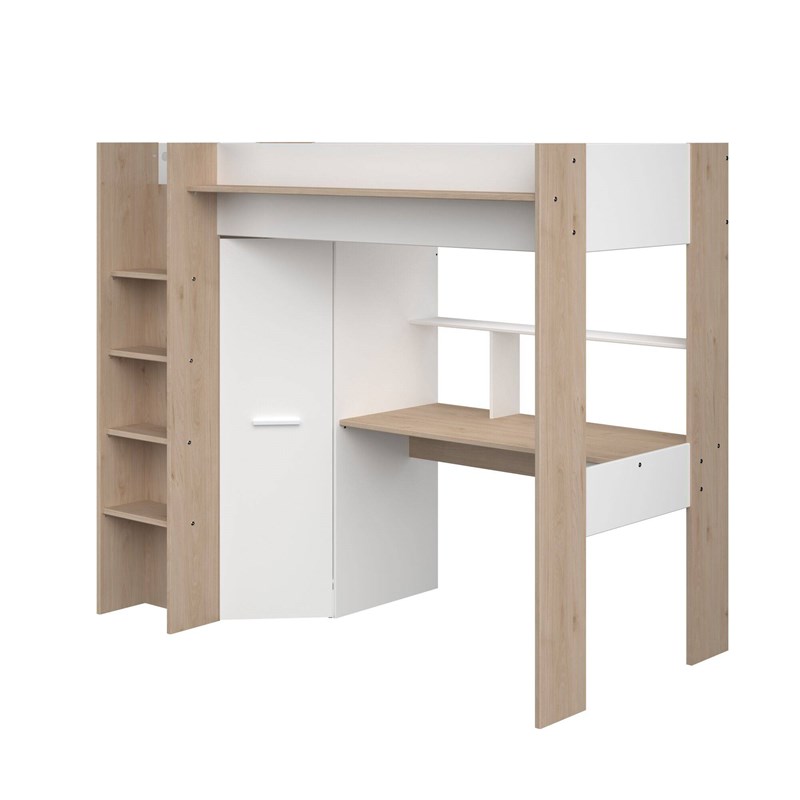 Camif - Lit mezzanine pacôme blanc et bois