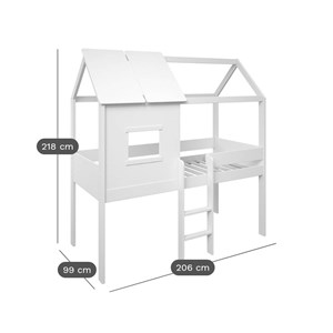 Lit cabane avec rangements en option