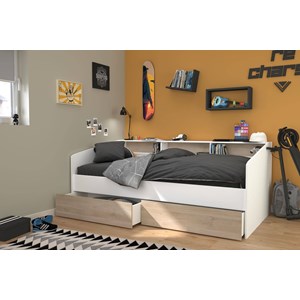 Lit banquette paolo tiroir couleur bois