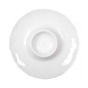 Plat apéritif chip and dip blanc en mélamine