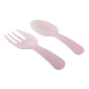 Couverts à salade rose en mélamine