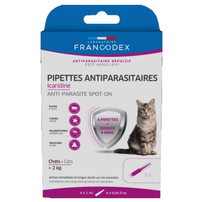 Francodex - Pipettes naturelles et icaridine chat