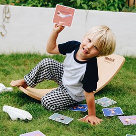 Planche d'équilibre et 10 cartes de yoga