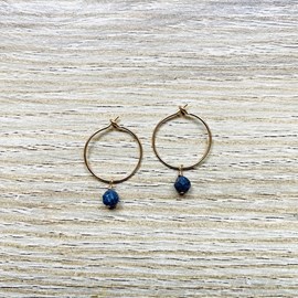 Créoles septembre saphir plaqué or