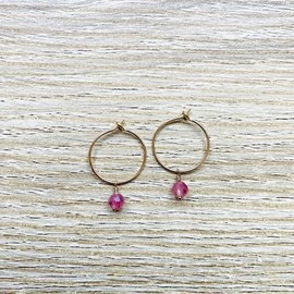 Créoles octobre tourmaline  plaqué or