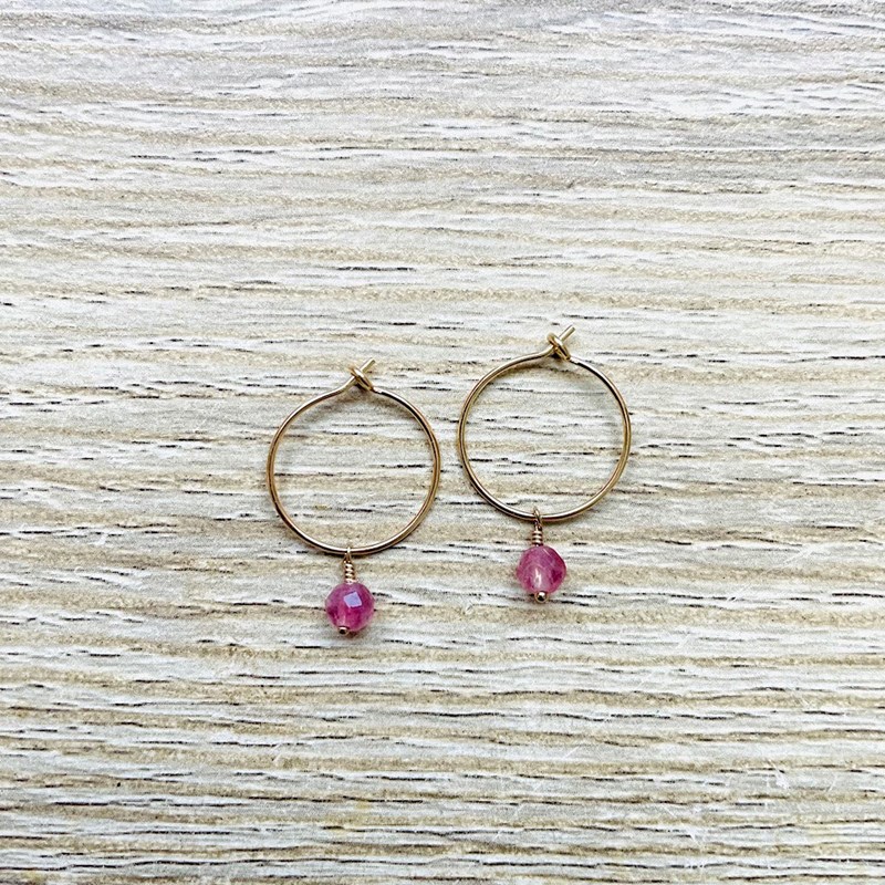 Créoles octobre tourmaline plaqué or