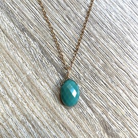 Collier chrysoprase plaqué or esmée