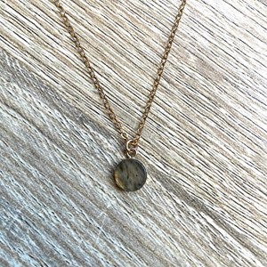 Collier labradorite plaqué or bilie