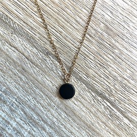 Collier onyx noir plaqué or bilie
